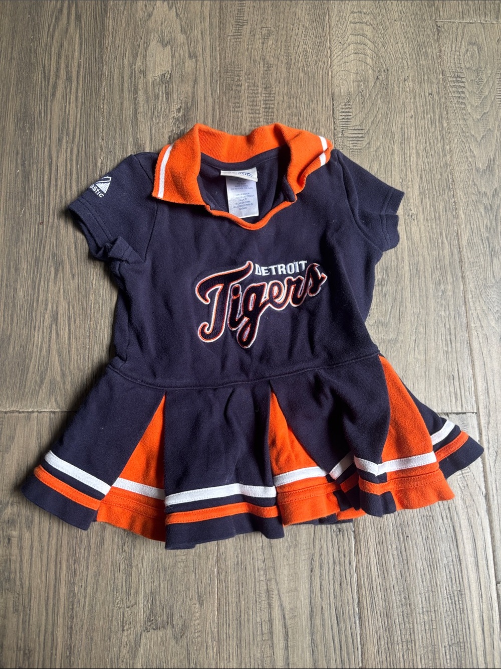 Majestic | Detroit Tigers Navy and Orange Girls Dress 100% Cotton Size 2T